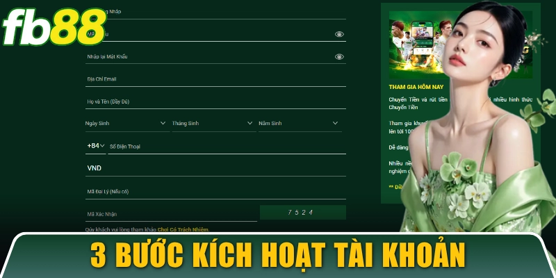 3 bước kích hoạt nhanh chóng tài khoản