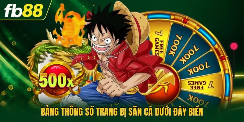 Bảng thông số trang bị săn cá dưới đáy biển